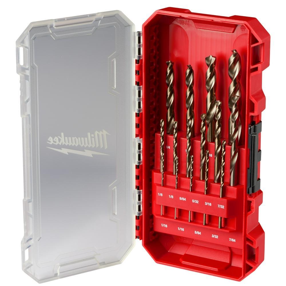 Milwaukee 48892370 RED HELIX Cobalt Drill Bit Set, 15-Piece, 1/16 in. - 1/2 in., with Case