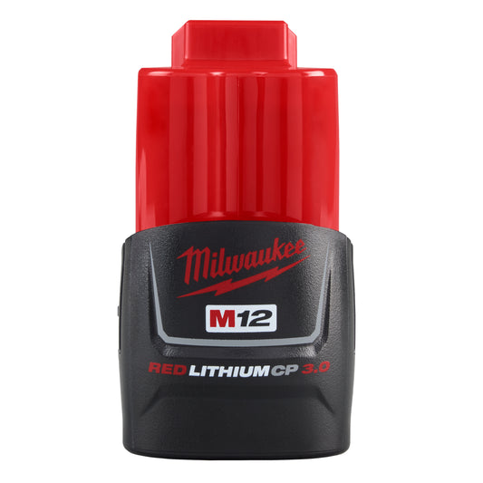 Milwaukee M12 REDLITHIUM 48-11-2430 Compact Battery Pack, 3 Ah Li-Ion Battery, 12 VDC Charge, For Use With M12 12 V Cordless Tools