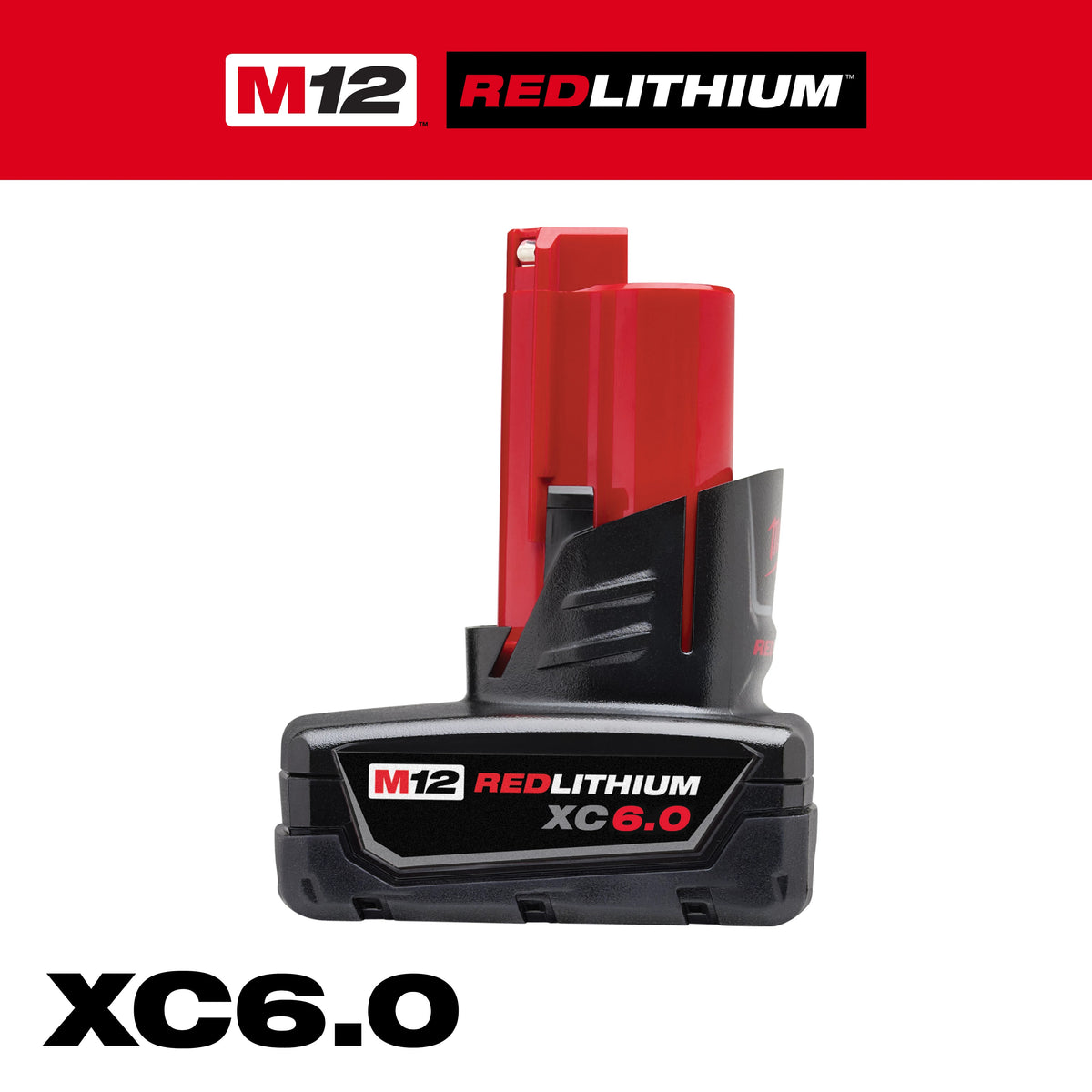 Milwaukee 48-11-2460 Battery Pack, 6 Ah Li-Ion Battery, For Use With 12 VDC Cordless Tool