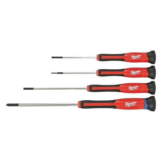 Milwaukee 48-22-2604 Screwdriver Set, 4 Pieces, Steel, Polished Chrome
