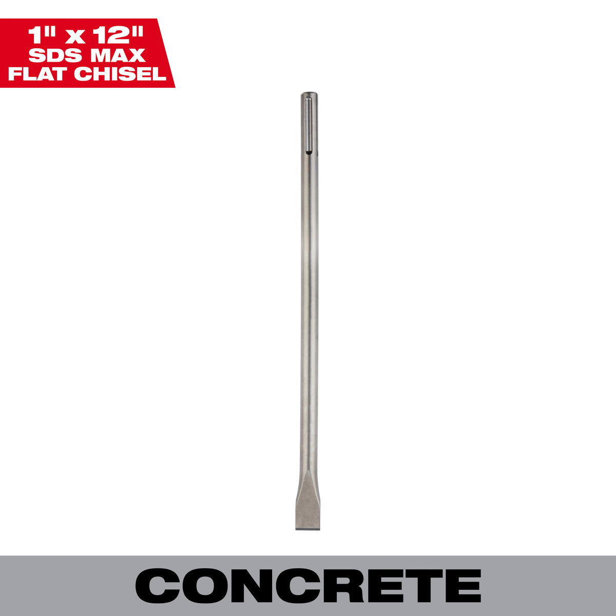Milwaukee 48-62-4079 Flat Chisel, 18 mm SDS Max Shank, 1 in W Blade, 11 in OAL