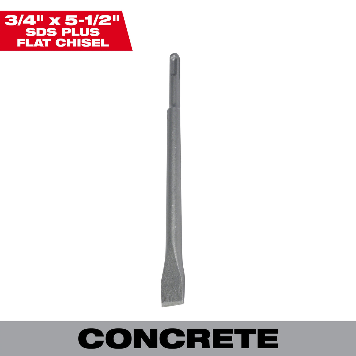Milwaukee 48-62-6014 Chisel, SDS Plus Shank, 1 in W Blade, Flat Point, 5-1/2 in OAL