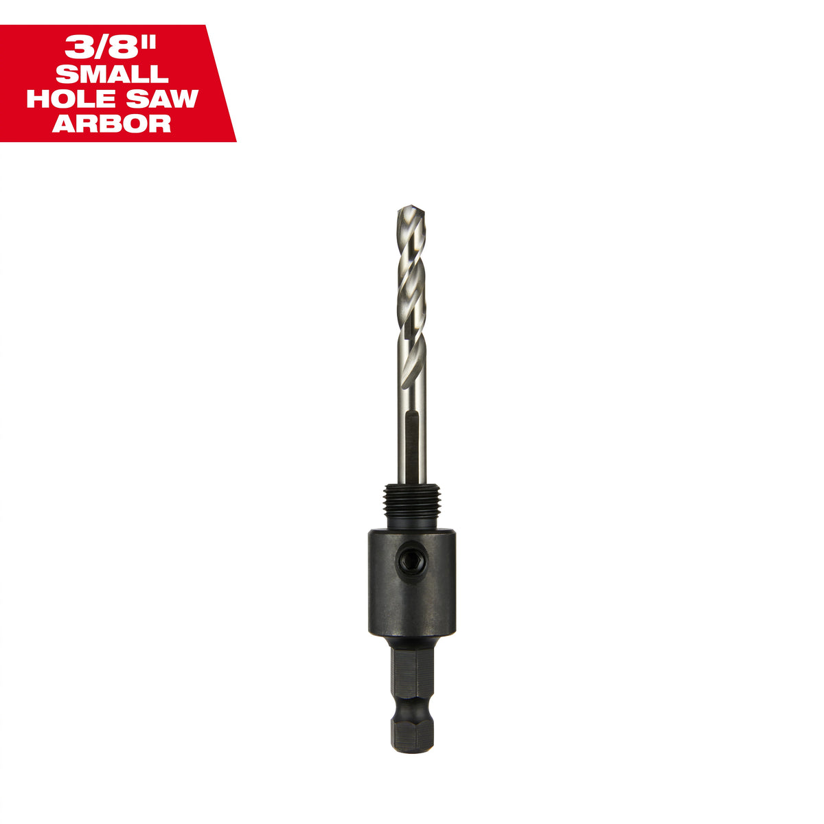 Milwaukee 49-56-7010 Small Thread Hole Saw Arbor, Up to 1-3/16 in Arbor, 3/8 in, Hardened Steel