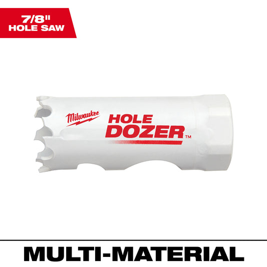 Milwaukee HOLE DOZER 49-56-9607 Hole Saw, 7/8 in Dia, 1-5/8 in D Cutting, Bi-Metal/8% Cobalt Cutting Edge