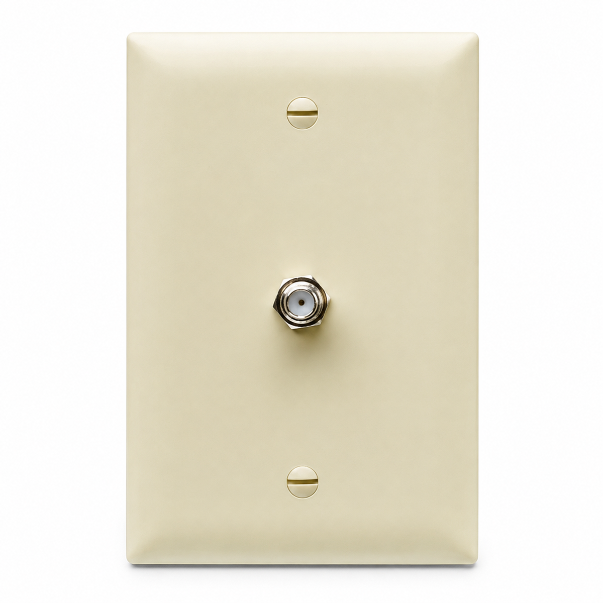 Pass & Seymour TPCATVI TradeMaster TP Series CATV Coax Wall Plate, 1-Gang, Ivory