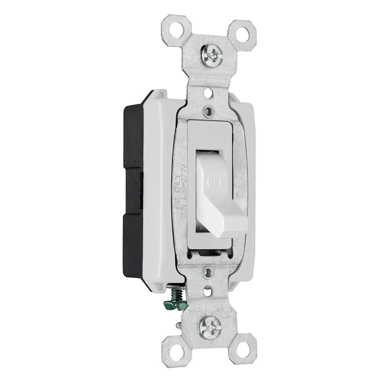 CSB20AC1-W Heavy Duty Toggle Switch, 120/277 VAC, 20 A, 1/2, 2 hp Power Rating