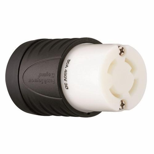 L1630-C Turnlok Locking Connector, 480 V 30 A, 2-Pole 3-Wire, Black/White