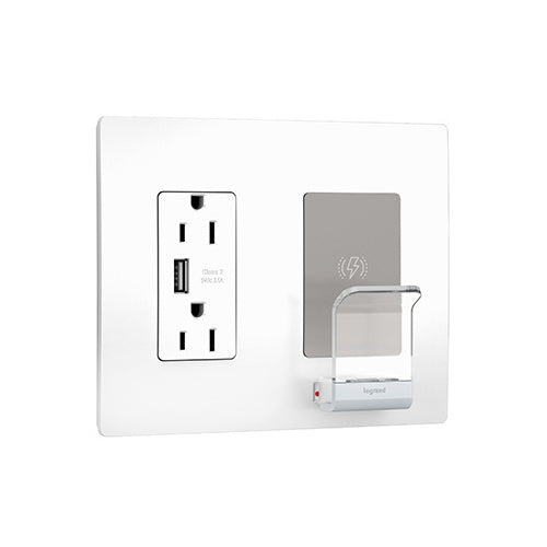 Radiant RWC826USBWCCV2 Wireless Charger, 15/3.1 A, 125 VAC, White