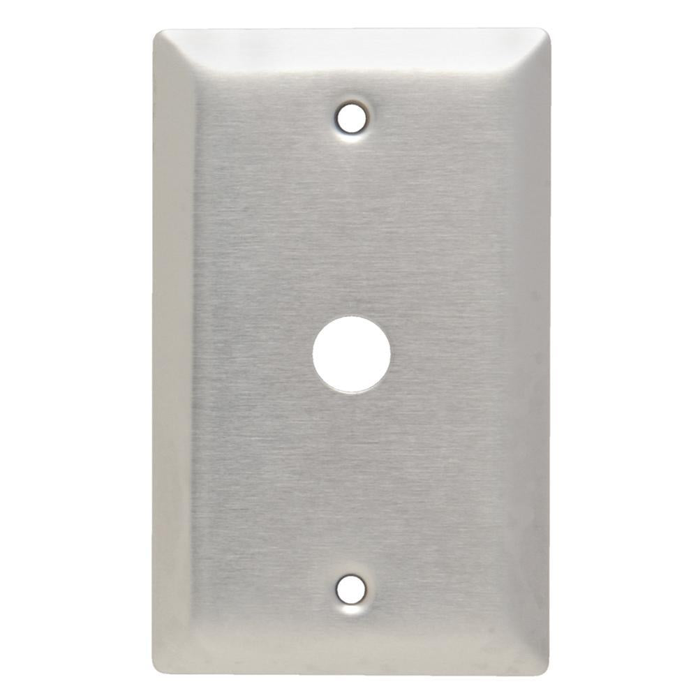 SS11 Standard Vertical Phone Wallplate, 1 Gangs, 7 in L, 302/304 Stainless Steel, Wall Mount