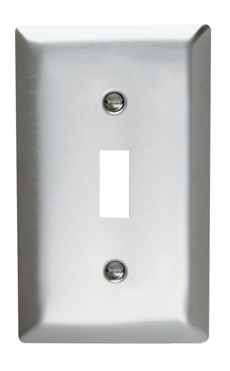 SS1 Standard Wall Plate, 1 Gangs, 2-3/4 in W x 7.8 in H, 302 Stainless Steel