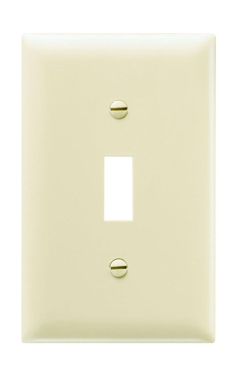 TradeMaster TP1I Standard Wall Plate, 1 Gangs, 2-3/4 in W x 4.7 in H, Thermoplastic, Ivory