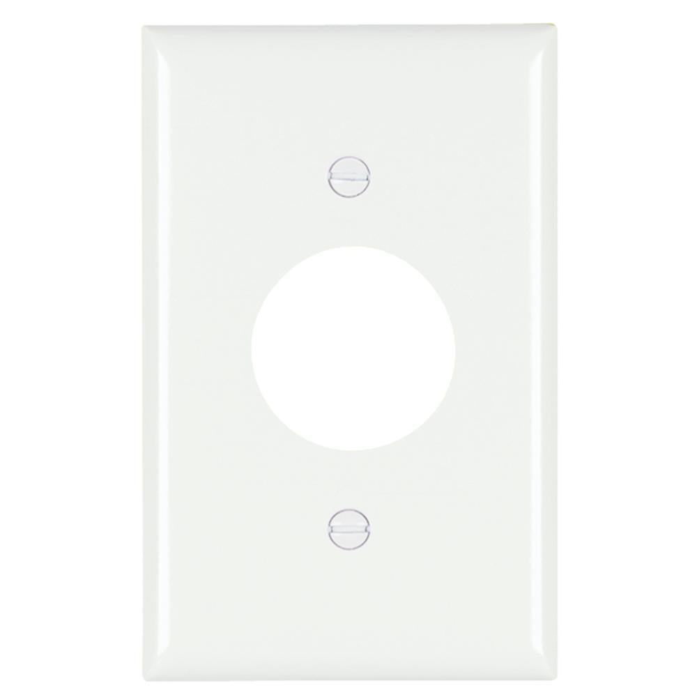 TradeMaster TP7W TP Series Standard Receptacle Wall Plate, 1 Gangs, 4.7 in, Thermoplastic, White