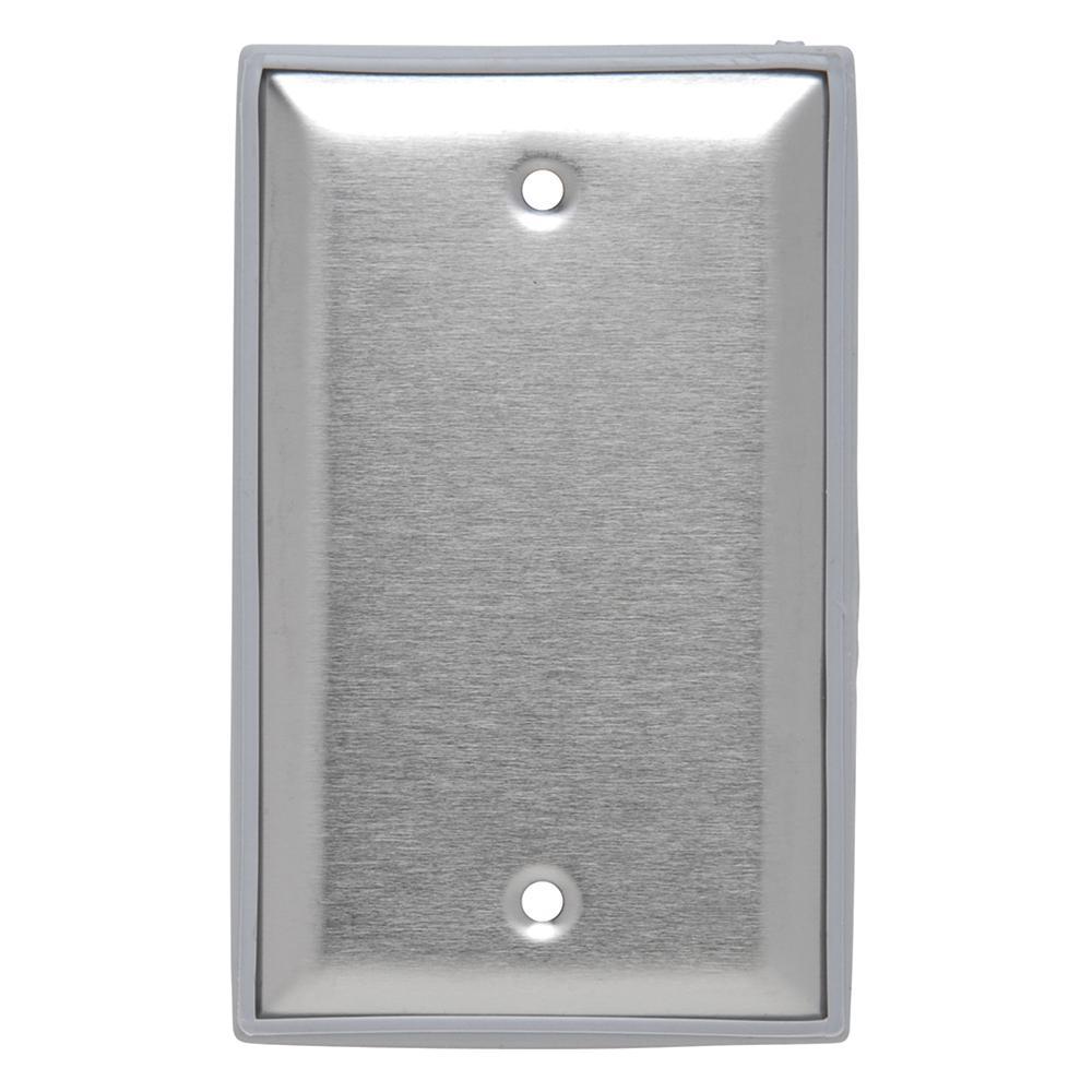 WP13 Blank Weatherproof Outlet Box Cover, 2.785 in W, Stainless Steel