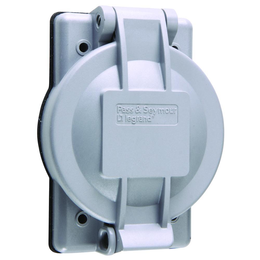 WPG2 Weatherproof Lift Cover for Flanged Inlets/Outlets, 1-Gang, 2.32-in Opening, Gray