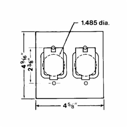 2CCS Weatherproof Receptacle Cover, Die Cast Aluminum