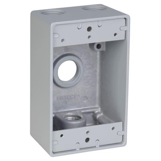 IH4-1-LM Universal Weatherproof Box With Mounting Lug, Die Cast Aluminum, 19 cu-in Capacity, 1 Gangs, 4 Outlets, 4-9/16 in H x 2-13/16 in W x 2 in D