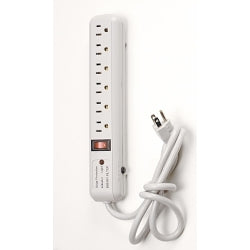 91-221 Superior Surge Strip, 120 VAC, 15 A, 6 Outlets, 4 ft L Cord