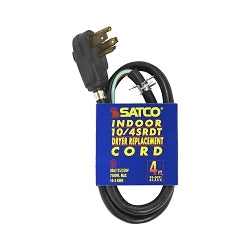 93-5031 Heavy Duty SRDT Round Replacement Dryer Cord, 125 to 250 VAC, 4 ft L Cord, 10 to 4 AWG Conductor
