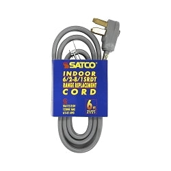93-5037 SRDT Flat Replacement Range Cord, 125 to 250 VAC, 6 ft L Cord, 6/2 to 8/1 AWG Conductor