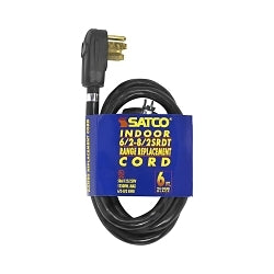 93-5038 SRDT Round Replacement Range Cord, 125 to 250 VAC, 6 ft L Cord, 6/2 to 8/2 AWG Conductor
