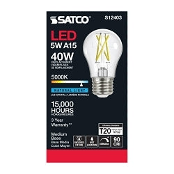 S12403 5 W LED A15 Clear Lamp, 5000 K, Medium Base (E26)