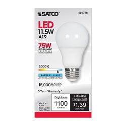 S28768 Type A LED Lamp, 12 W, 75 W Incandescent Equivalent, E26 Medium A19 LED Lamp, 1100 Lumens