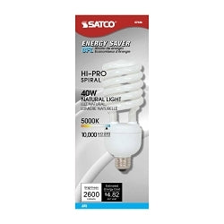 S7336 Compact Fluorescent Lamp, 40 W, E26 Medium CFL Lamp, T4 Mini Spiral Shape, 2600 Lumens Initial