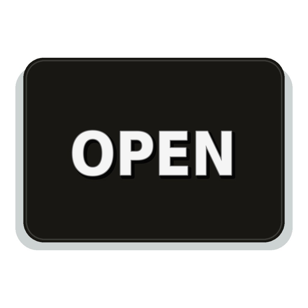 Shamrock Controls® Legend Plate RB2-BY2313, "OPEN"