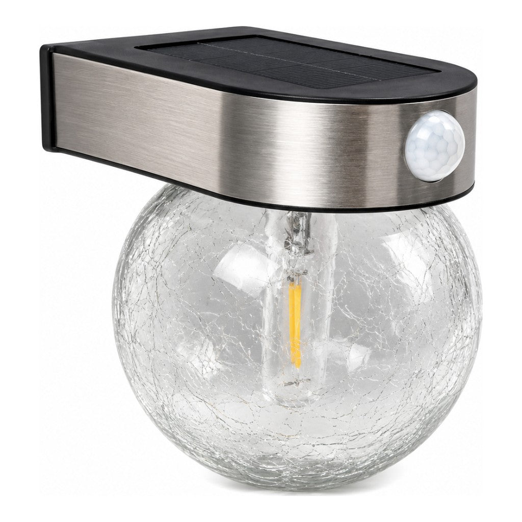 Sylvania® Solar LED Globe, 1W, 3000K, 100 Lumens, Wall/Stake Mount, Silver