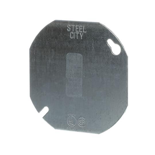 54C6 4" Octagon Flat Cover Ko1/2 Stl