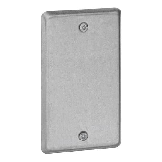 58-C-1 Blank Utility Outlet Box Cover, 4 in L x 2-1/8 in W, Steel