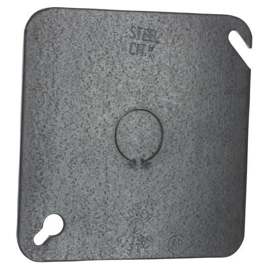 72-C-6 Outlet Box Cover, 4-11/16 in L x 4-11/16 in W, Flat Cover, Steel