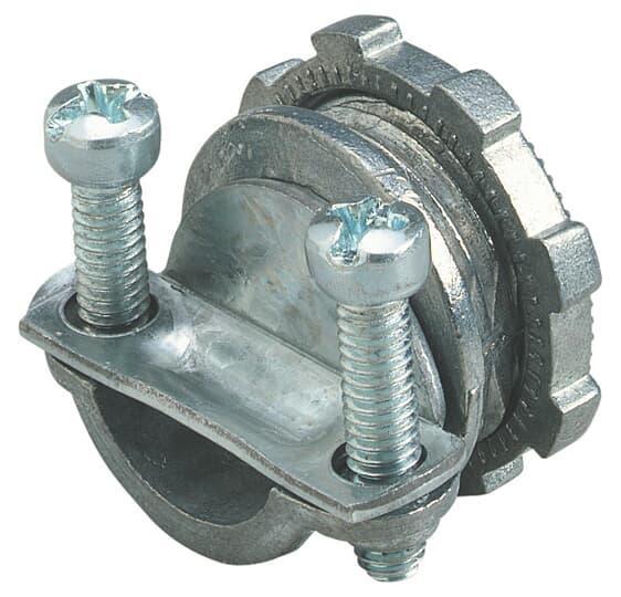 NC302 Clamp Connector, 3/4 in Trade, 0.41 to 0.82 in Cable Openings, For Use With Non-Metallic Sheathed Cable, Die Cast Zinc