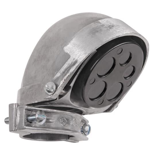SH-104 Clamp-On Service Cable Cap, 1-1/4 in, (5) 19/32 in, 5/8 in Hole, For Use With EMT/Rigid/IMC Conduits, Aluminum