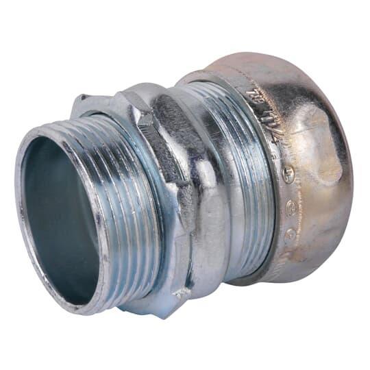 Steel City® TC114A EMT Compression Connector (TC114A), 1-1/4 in, Non-Insulated, Zinc Plated Steel
