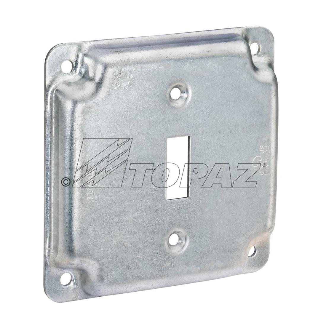 C2249 Industrial Cover, 4 in L x 4 in W x 5/8 in Depth, (1) Toggle Switch, 5/8 in Raised Cover, Steel