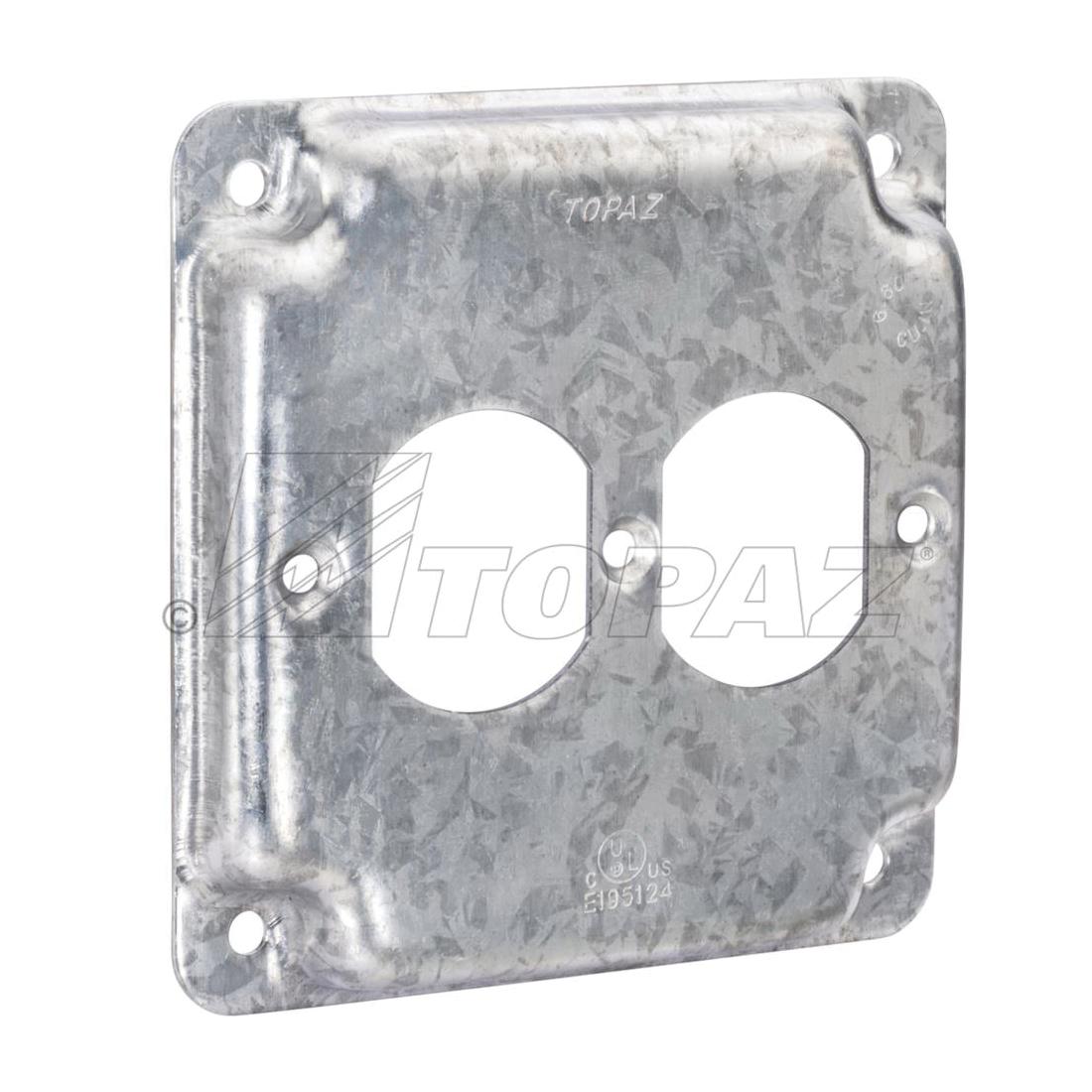 C3451 Industrial Cover, 4 in L x 4 in W x 5/8 in Depth, (1) Duplex, 5/8 in Raised Cover, Steel