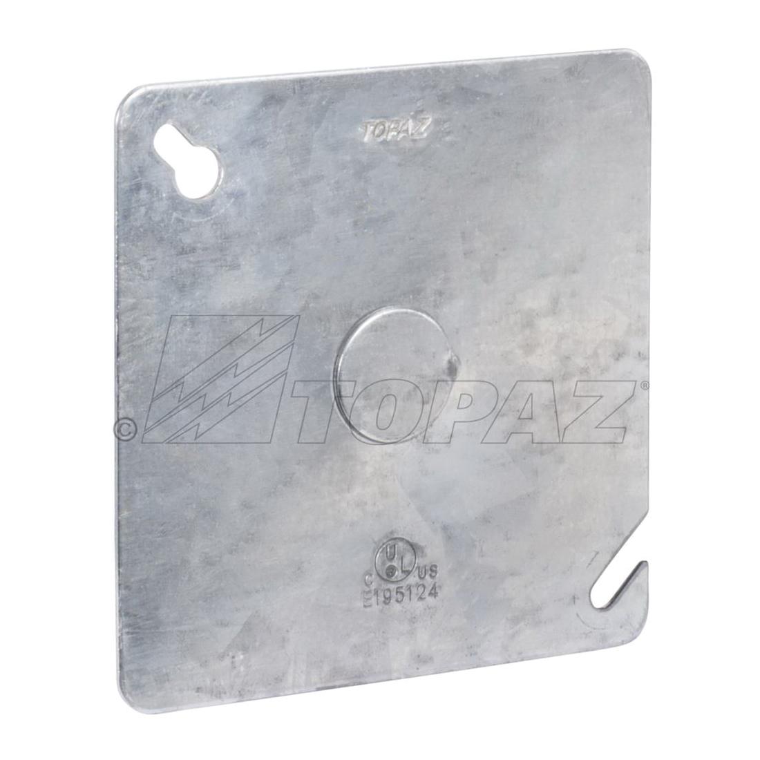 C7516 Blank Device Cover, 4 in L x 4 in W, Flat Cover, Steel