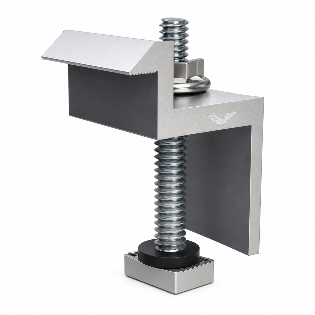 Unirac SolarMount End Clamp, 1.18–1.26 in, Clear Anodized Aluminum