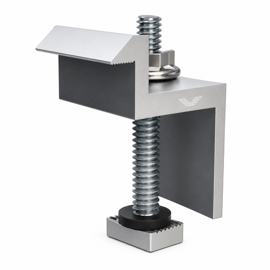 Unirac SolarMount End Clamp, 1.18–1.26 in, Clear Aluminum