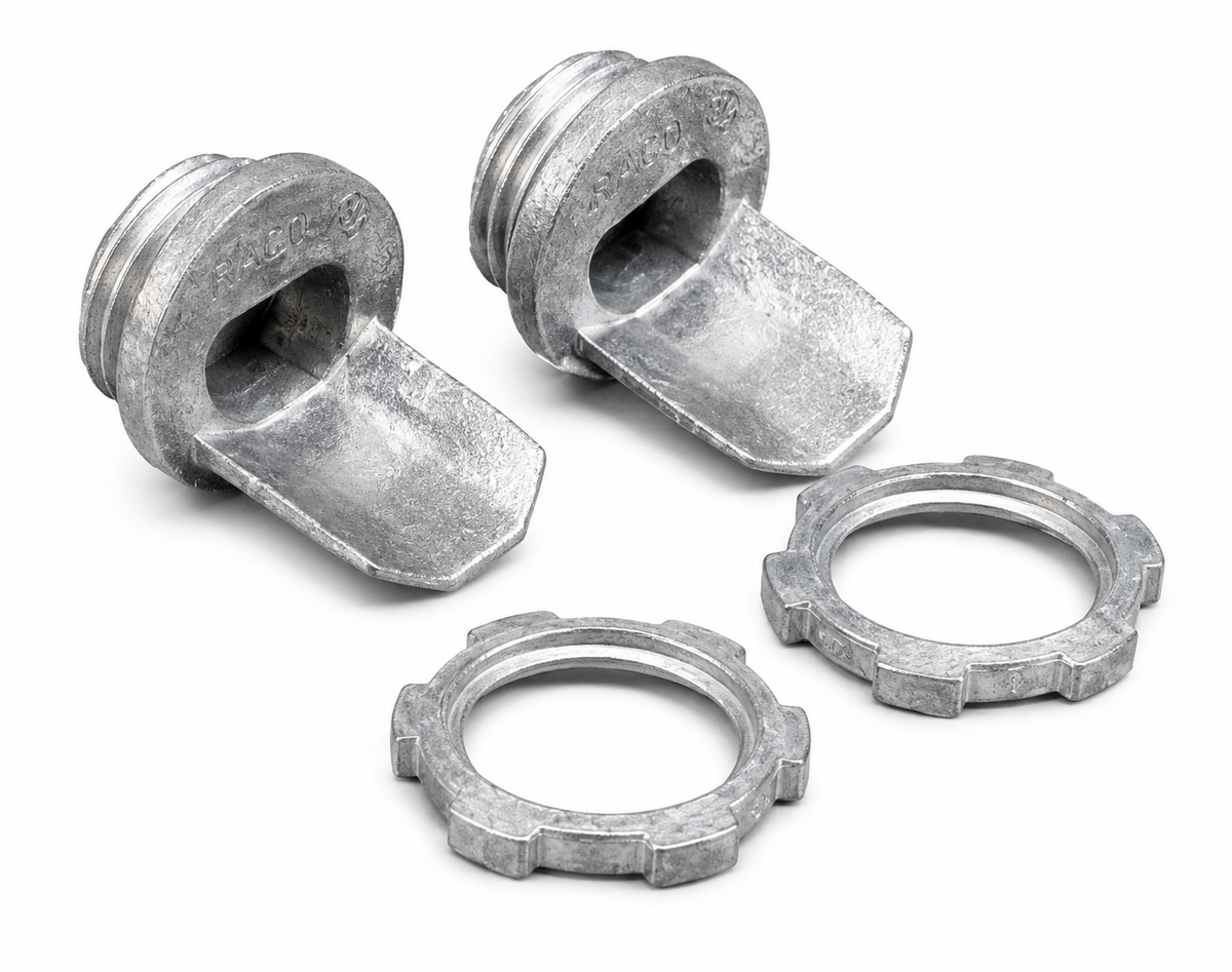 Wiremold® 5781A Male Box Connector, For Use With 500, 700 1-Piece 1-Channel 600 VAC Raceway, Steel, Galvanized