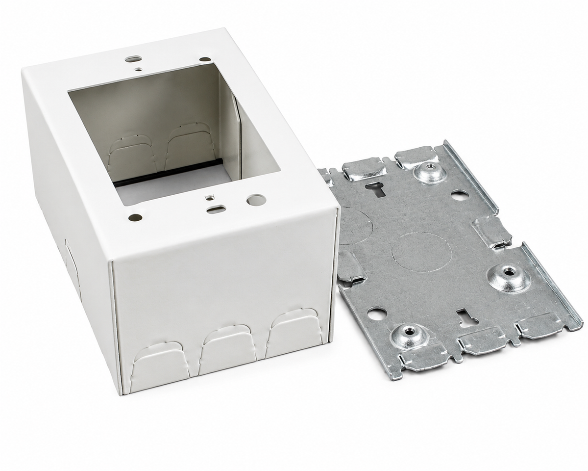 Wiremold® V5748 Device Box, 4-5/8 in L x 2-7/8 in W x 1-3/4 in H, Steel, Ivory/White