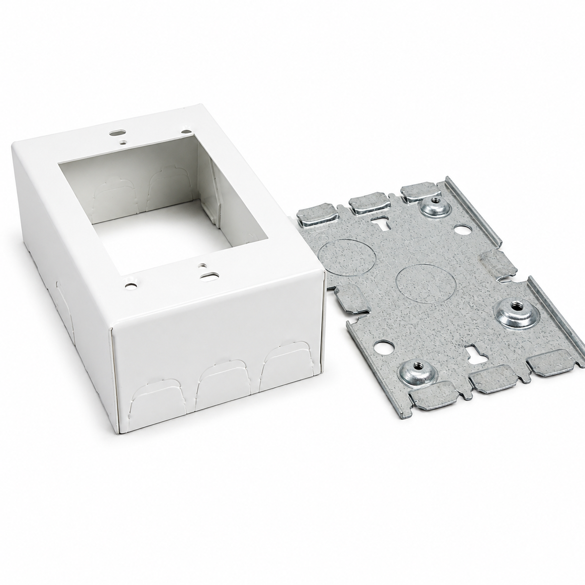 Wiremold® V5745 Combination Device Box, 4-5/8 in L x 2-7/8 in W x 1-3/4 in H, Steel, Ivory/White