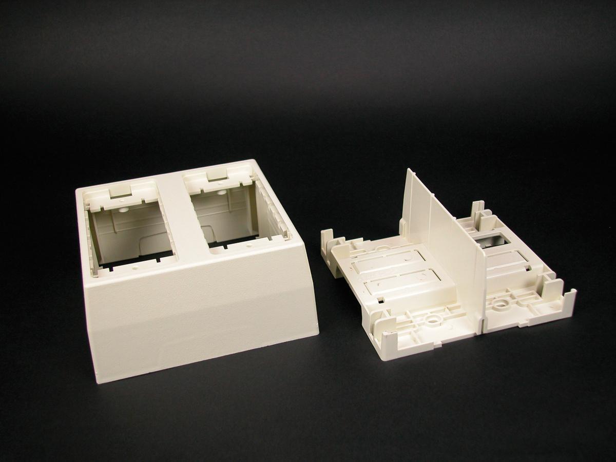Wiremold® WMD2344-2 2-Gang Extra Deep Non-Metallic Straight Device Box, 4-3/4 in L x 4-7/8 in W x 2-3/4 in H, PVC, Ivory