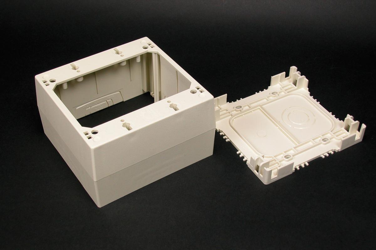 Wiremold® WMD2344 1-Gang Extra Deep Non-Metallic Straight Device Box, 4-3/4 in L x 3 in W x 2-3/4 in H, PVC, Ivory