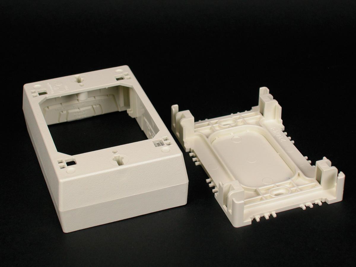 Wiremold® WMD2347-WH 1-Gang Non-Metallic Straight Device Box, 4-3/4 in L x 3 in W x 1-3/8 in H, PVC, White