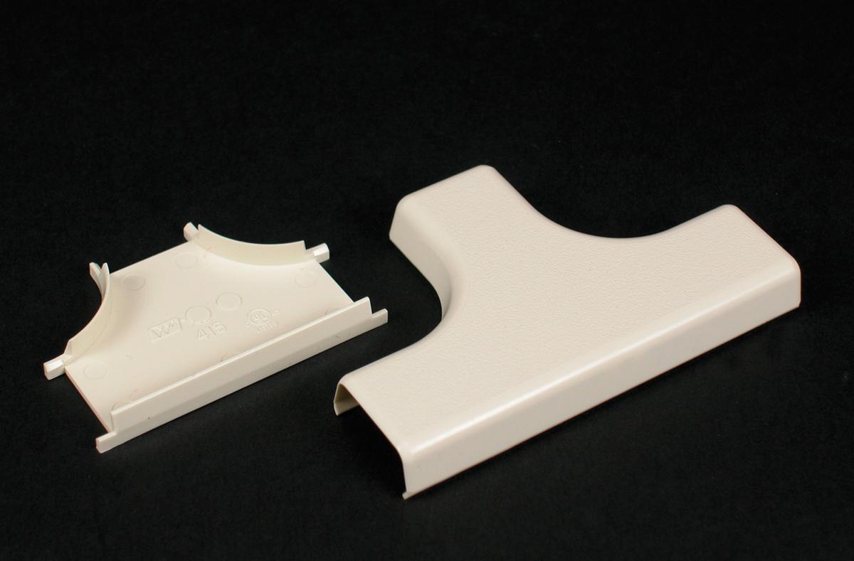 Wiremold® 415-WH 1-Channel Raceway Tee Fitting, 7/16 x 7/8 in OD, For Use With 400, 800, 2300 and 2300D Series Raceway, PVC, White