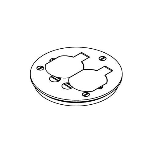 Wiremold® 895T Ratchet-Pro 880/881 Assembled Cover Plate With Flip Lid, 4-1/4 in Dia, Duplex Cover, Brass