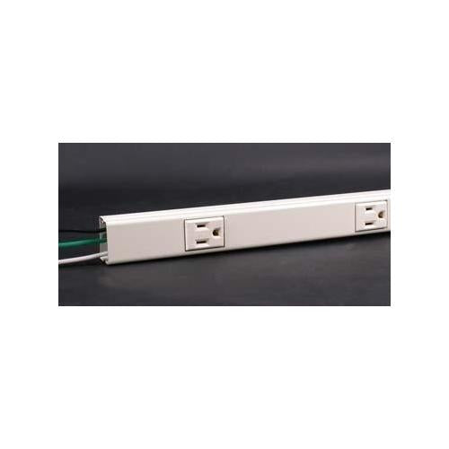 Wiremold® Plugmold V20GB306 2000 1-Circuit Multi-Outlet Power Strip, 36 in L x 1-9/32 in W x 3/4 in H, 1 Channel, Steel
