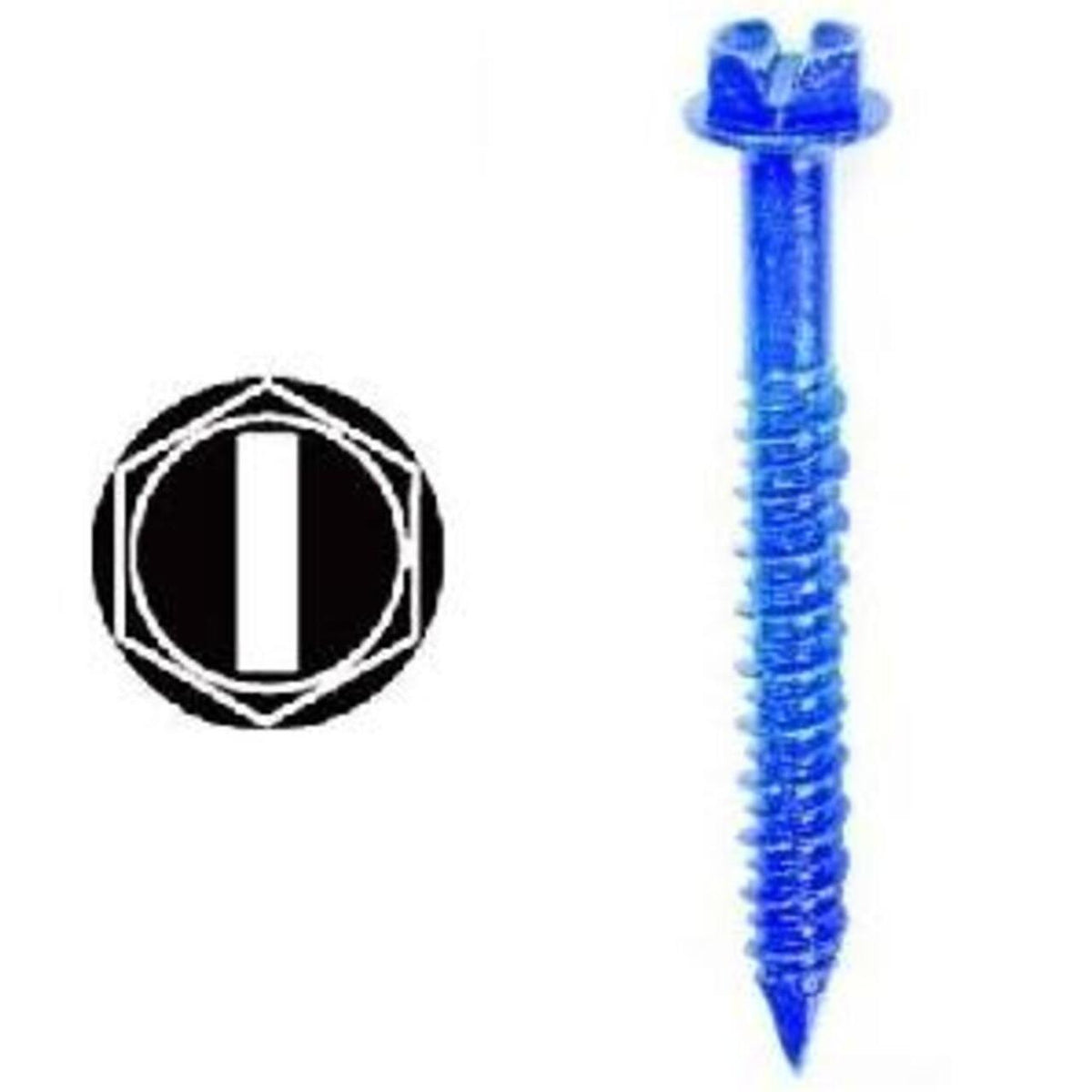 Tapcon® 3/16 x 1-3/4 Hex Head Concrete Screw, Blue